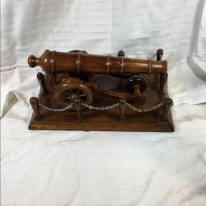 Wood carved cannon